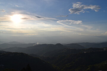 sunset over the mountains