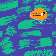 Seamless pattern abstract creative with brush strokes. Colorful background for printing brochure, card, poster, print, textile, magazines. Vector modern trendy design. Green and violet colors.