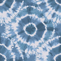Blue Tie Dye traditional circular repeat pattern