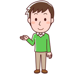 案内をする男性