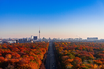 Berlin panorama skyline with tiergarten