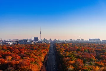 Tuinposter Berlin panorama skyline with tiergarten © vartzbed