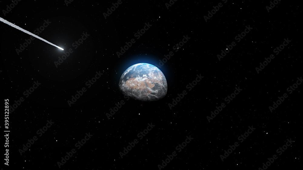 Canvas Prints 3d rendering-asteroid heading toward earth