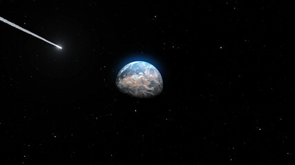 Obraz premium 3d rendering-Asteroid heading toward Earth