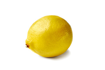 Ripe lemon on white background