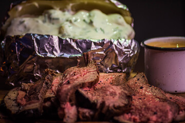 picaña con papa al horno