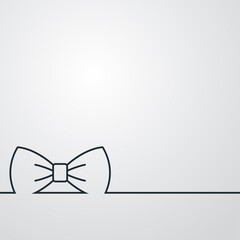 Concepto moda de caballero. Logotipo corbatín con nudo pajarita con lineas en fondo gris