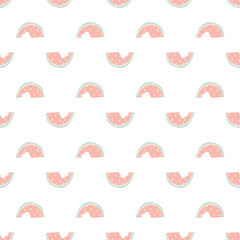 Seamless decorative vector pattern of watermelon slices