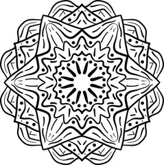 Fototapeta premium Circular pattern in form of mandala for greeting card, case print, etc. Abstract patterns. Mandala pattern black and white. Vector illustration