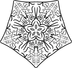 Ornamental diwali pattern. Mehndi mandala, Indian Henna. Black and white tattoo design or pattern. Vector illustration