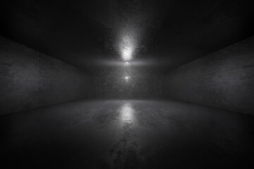3D Illustration of a dark Interior.
