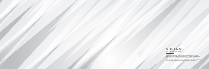 Obraz premium Grey white abstract background geometry shine and layer element vector for presentation design. Vector illustration design for corporate business presentation, banner, cover, web, flyer, card, poster