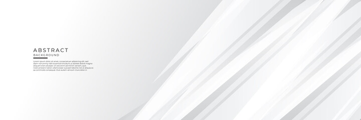 Obraz premium White grey silver abstract banner background. Vector illustration design for corporate business presentation, banner, cover, web, flyer, card, poster, game, texture, slide, magazine, and powerpoint. 