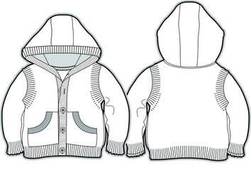 Hooded Knit Cardigan for Baby vector