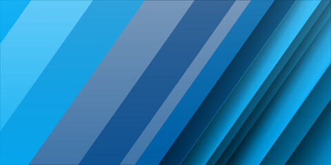 Obraz premium Simple modern blue abstract 3D background with stripes. Vector illustration design for corporate business presentation, banner, cover, web, flyer, card, poster, game, texture, slide, magazine, and ppt