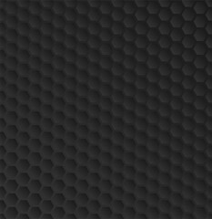 Black honeycomb grid volumetric texture. Hexagonal cell background. Grid pattern. Fashion geometric design. Vector illustration