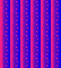Seamless textured pattern with a five-pointed stars, gradient and stripes with 3d effect