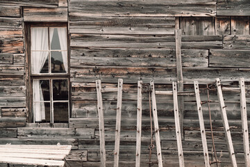 Old abandoned wooden home, exterior view, in the South Park City ghost town of Colorado