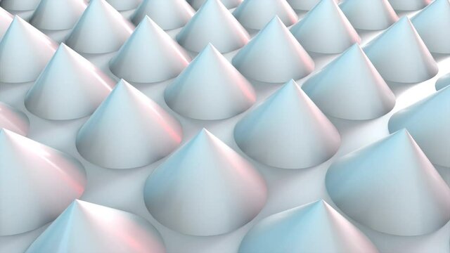 Surface with numerous repeating cones, isometric background, modern computer generated 3d rendering backdrop