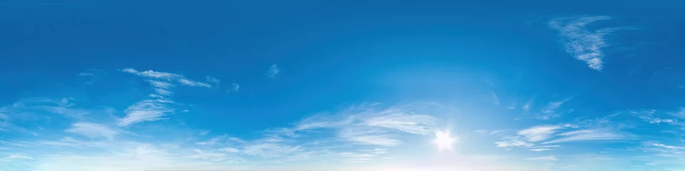 Fotobehang luchtdeel van panorama met wolken, zonder grond, voor eenvoudig gebruik in 3D-graphics en panorama voor composieten in lucht- en grondsferische panorama& 39 s als een luchtkoepel. © panophotograph