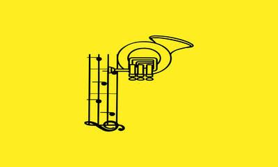 P Saxophone Logo Design 