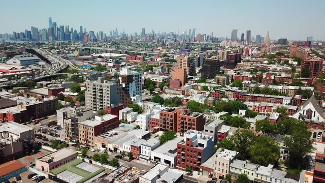 Sprawling View of Brooklyn Landscape and The New York Skyline in the Background