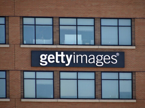 Getty Images Sign on side of Building