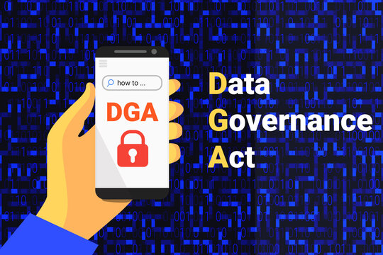 Data Governance Act - DGA. Vector illustrarion background