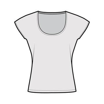 gray scoop neck t-shirt clip art preview
