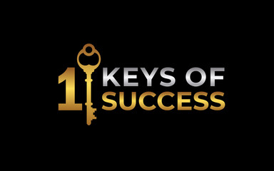 Illustration vector graphic of the road to success with keys logo design template