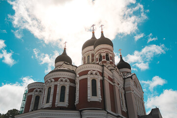 The Alexander Nevsky Cathedral in the historical center of Tallinn, Estonia.