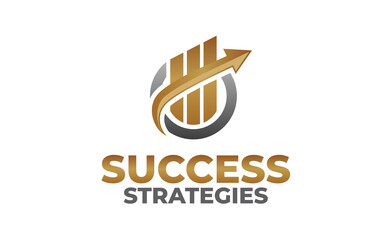 Illustration vector graphic of the road to success with keys logo design template