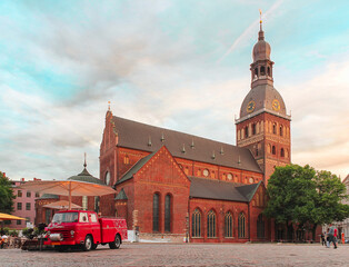 Obraz premium The Cathedral Church of Saint Mary in the historical center of Riga, Latvia.