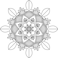 Easy Mandala coloring book simple and basic for beginners, seniors and children. Set of Mehndi flower pattern for Henna drawing and tattoo. Decoration in ethnic oriental, Indian style.