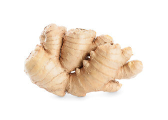 Whole fresh ginger root isolated on white