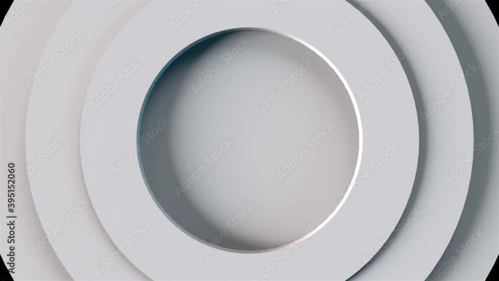 Aufkleber computer generated a set of abstract rings on different levels. 3d rendering of elegant white backdr