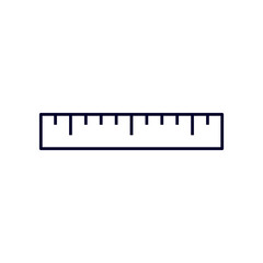 Isolated ruler on white background, school supplies icon, geometry illustration, vector