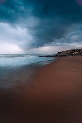 Sunset at the beach of Bidart, Basque Country..	
