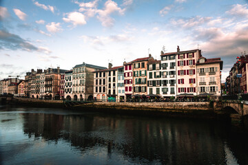 Fototapeta na wymiar View from Baiona (Bayonne) capital of the North Basque Country.