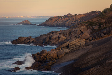 View from the coast of Jaizkibel mountain in Hondarribia, Basque Country.	