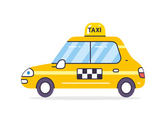 Yellow taxi cab isolated icon