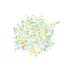 Rainbow Festive Confetti. Carnival Star Falling.