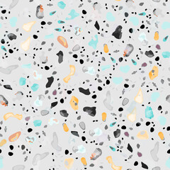 Terrazzo Texture Vector. Flooring Seamless Pattern