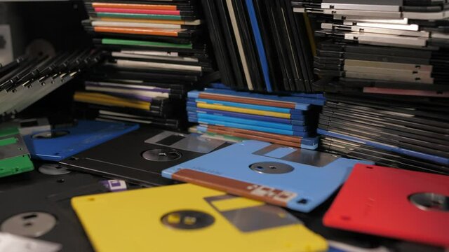 old vintage computer floppy disks 4k