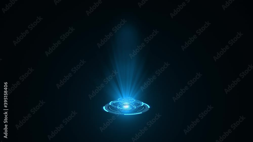 Aufkleber blue hologram hud circle interfaces. digital data network protection, future technology network conc