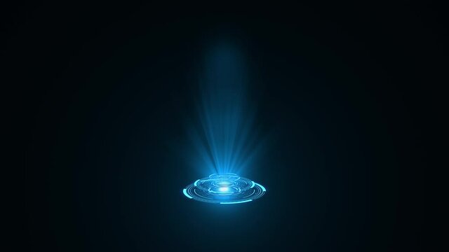Blue hologram HUD circle interfaces. Digital data network protection, future technology network concept. Excellent for any kind of hi-tec, science, technology or futuristic concept.