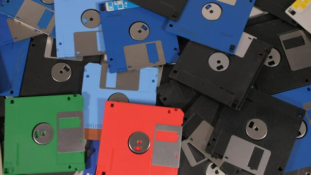 old vintage computer floppy disks 4k