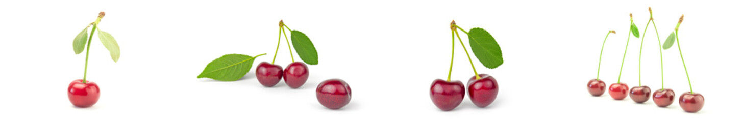 Collage of Cherry isolated on a white background