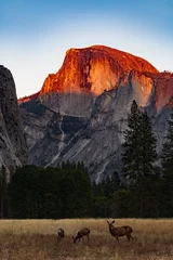 Deurstickers Half Dome zonsondergang in Yosemite op halve koepel