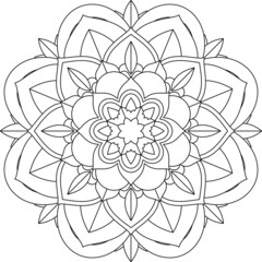 Easy Mandala coloring book simple and basic for beginners, seniors and children. Set of Mehndi flower pattern for Henna drawing and tattoo. Decoration in ethnic oriental, Indian style.